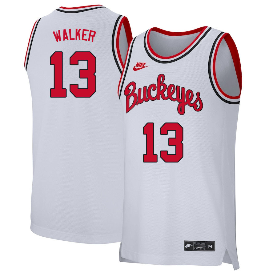 Men #13 CJ Walker Ohio State Buckeyes College Basketball Jerseys Sale-Retro White